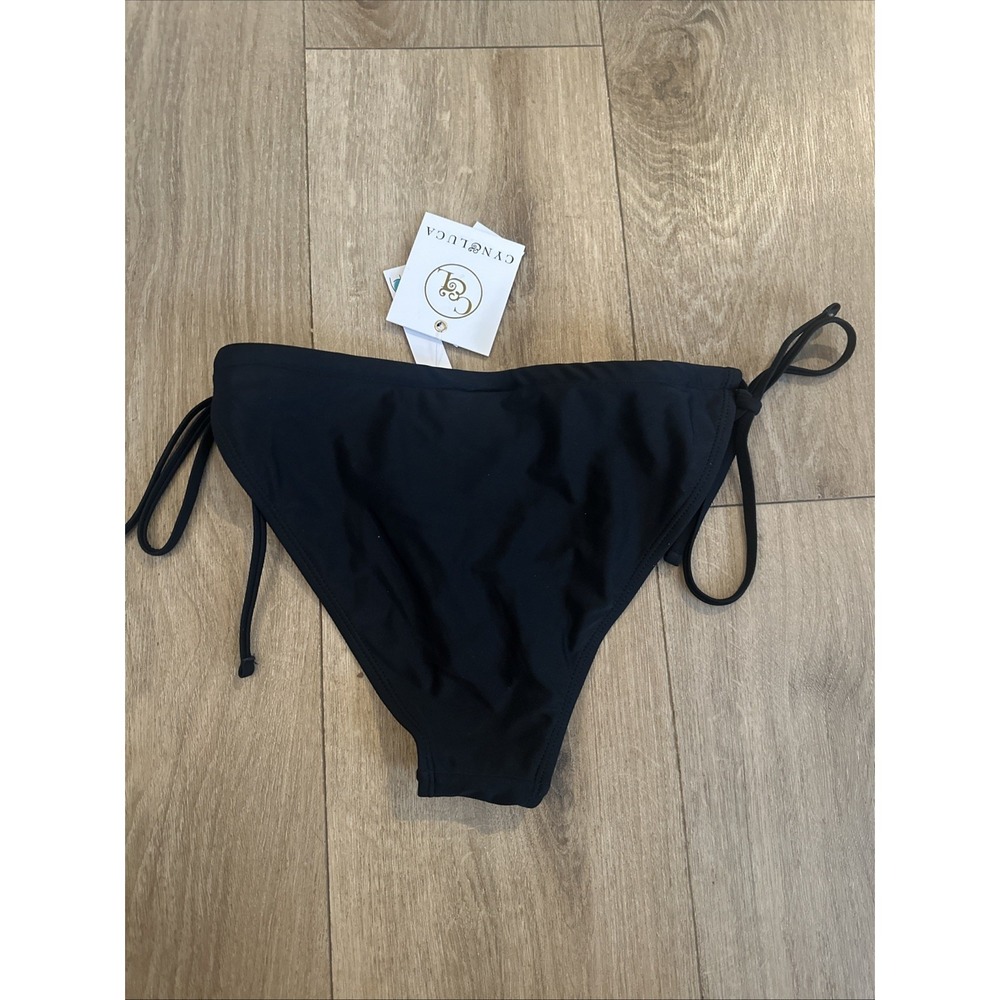Cyn & Luca Women's Large Tie Bikini Black Swim Bottoms Sexy Beach NWT - Picture 4 of 6
